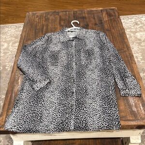 Black and White Animal Print Blouse